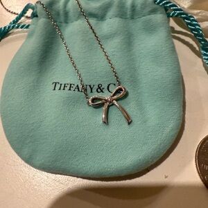 Tiffany & Co. Silver Bow Pendant Necklace